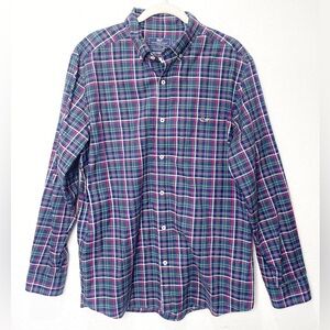 Vineyard Vines Plaid Classic Fit Tucker Long Sleeve Button Down Shirt Cotton